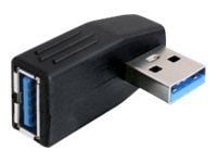 Delock - USB-sovitin - USB Type A (han) til USB Type A (hun) - USB 3.0 - 90° stikforbindelse - sortti