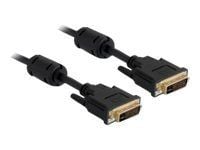 Delock - DVI-kabel - DVI-I (hane) till DVI-I (hane) - 3 m - tumskruvar - svart