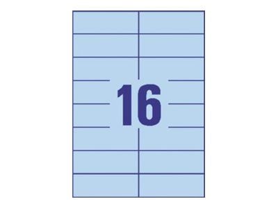 Avery Universal Labels, Blue 105x37mm, 105 x 37, 1600 kpl, 100 arkkia