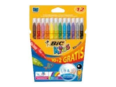 BIC Kid Couleur, 0,8 mm, Monivärinen, 2,8 mm, 12 kpl