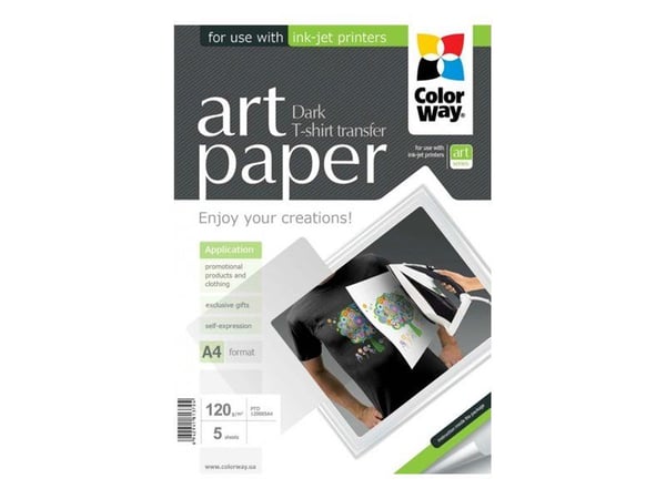 ColorWay ART T-shirt transfer Special Dark - Bomull - A4 (210 x 297 mm) - 120 g/m² - 5 ark iron-on transfer photo paper