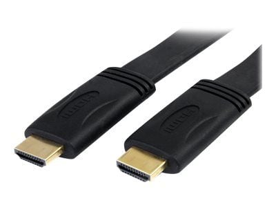 Startech 5m Flat High Speed HDMI Cable with Ethernet Ultra HD 4kx2k - HDMI-kabel med Ethernet - HDMI hann til HDMI hann - 5 m - skjermet - svart