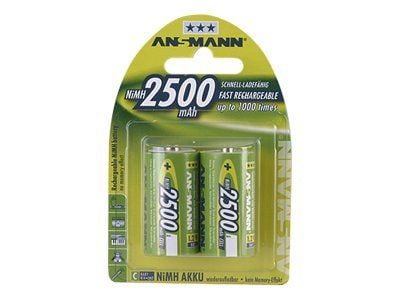 ANSMANN - Batteri 2 x C - NiMH - (ladbare) - 2500 mAh