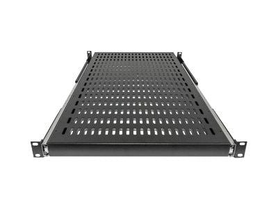 Intellinet 19" Sliding Shelf, 1U, 800 to 1000mm Depth, shelf depth 550mm, Black - Hylla för rack - svart, RAL 9005 - 1U - 19"