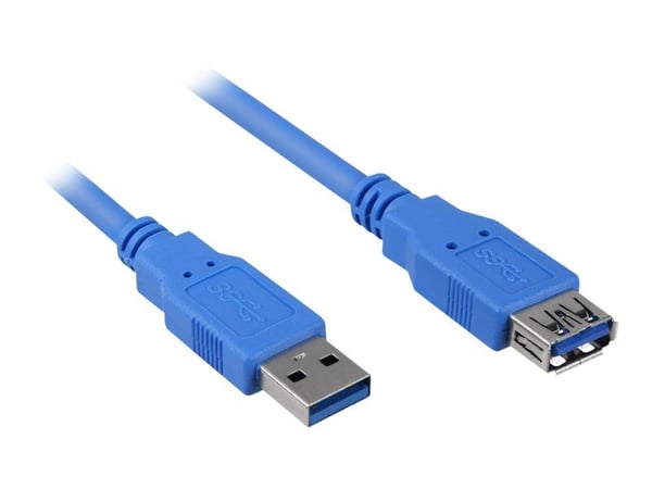 Sharkoon - USB-forlengelseskabel - USB-type A (hunn) til USB-type A (hann) - USB 3.0 - 3 m - svart