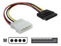 DeLOCK 15pin SATA > 4pin straight Cable, 0,06 m, Monivärinen