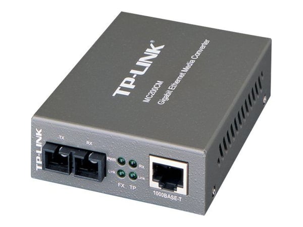 TP-Link MC200CM V5 - Fibermedieomformer - 1GbE - 1000Base-SX, 1000Base-T - RJ-45 / SC flermodus - opp til 550 m - 850 nm - for P/N: TL-MC1400, TL-S...
