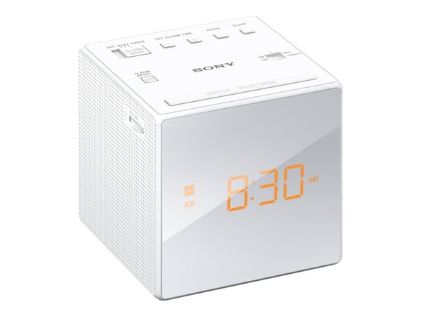 Sony ICF-C1 - Clock radio - white - 230V AC - Backup power supply via battery (CR2032)
