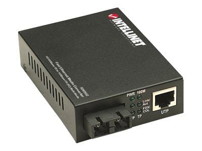 Intellinet Fast Ethernet Media Converter, 10/100Base-Tx to 100Base-Fx (SC) Multi-Mode, 2 km (1.24 mi) - Fibermedieomformer - 100Mb LAN - 10Base-T, ...
