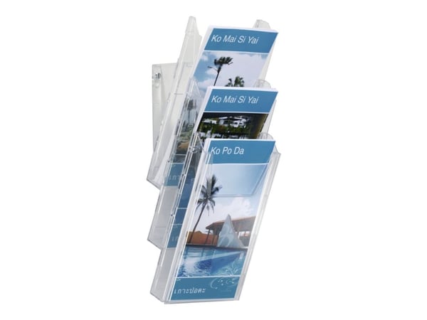 DURABLE COMBIBOXX SET L - Bokhållare - väggmonterbar, skrivbord - 3 utrymmen - för 1/3 A4 - transparent