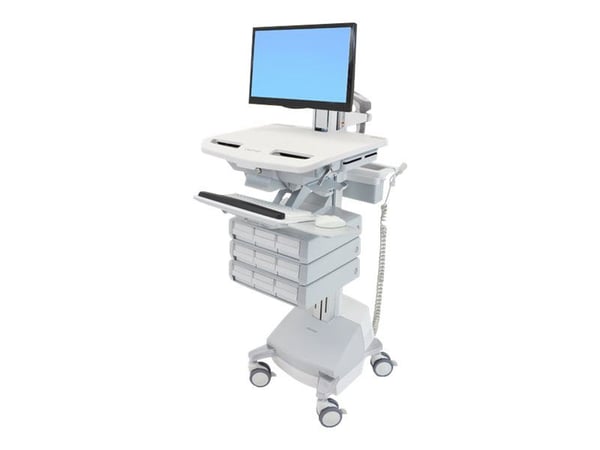 Ergotron StyleView - Vogn - åpen arkitektur - for LCD-skjerm / PC-utstyr - medisinsk - plastikk, aluminium, forsinket stål - grå, hvit, polert alum...