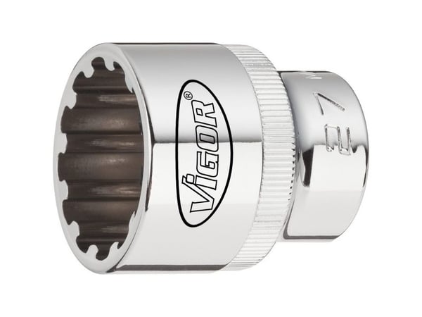 Vigor V1898, Støpselsett, 1/2", 17 hoder, 10,11,12,13,14,15,16,17,18,19,20,21,22,24,27,30,32 mm