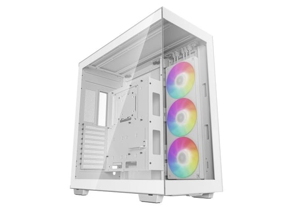 DeepCool CH780 - Tower - utvidet ATX (E-ATX) - sidepanel med vindu (herdet glass) - ingen strømforsyning (ATX / PS/2) - hvit - USB/lyd