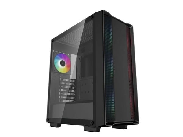 DeepCool CC560 ARGB V2 - Mid tower - ATX - genomskinlig sidopanel (härdat glas) - ingen strömförsörjning (ATX / PS/2) - svart - USB/ljud
