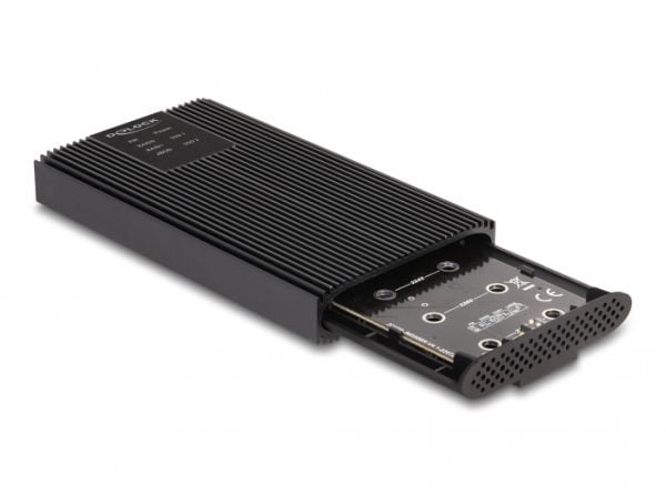 Delock - Förvaringslåda - M.2 - M.2 NVMe Card / PCIe (NVMe) - RAID JBOD, RAID 0, 1 - USB 3.2 (Gen 2x2) - svart