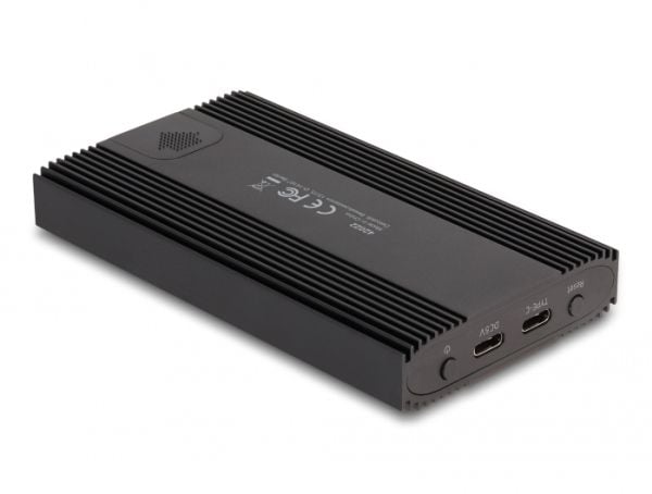 Delock - Förvaringslåda - M.2 - M.2 NVMe Card / PCIe (NVMe) - RAID JBOD, RAID 0, 1 - USB 3.2 (Gen 2x2) - svart