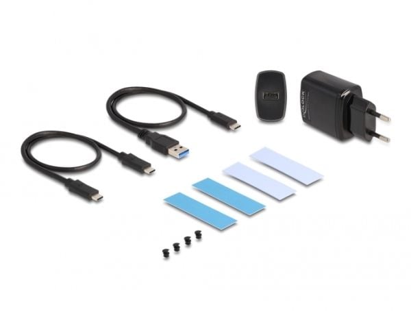 Delock - Förvaringslåda - M.2 - M.2 NVMe Card / PCIe (NVMe) - RAID JBOD, RAID 0, 1 - USB 3.2 (Gen 2x2) - svart
