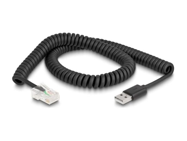 Delock - Strekkodeskannerkabel - RJ-50 (hann) til USB (hann) - 2 m - rullet sammen - svart