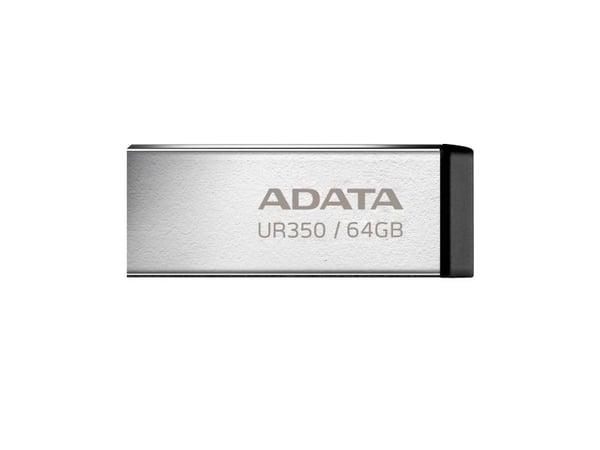 ADATA UR350 - USB-flashstasjon - 64 GB - USB 3.2 Gen 1 - svart, nikkel