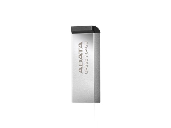 ADATA UR350 - USB-flashstasjon - 64 GB - USB 3.2 Gen 1 - svart, nikkel