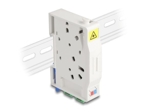 Delock - Fiberoptisk koblingsboks - with splice holder, 2 x SC simplex coupler - DIN-skinnemonterbar - hvit