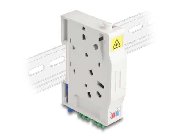 Delock - Kabelkoplingsboks - with splice holder - DIN-skinnemonterbar - LC Duplex x 2 - hvit