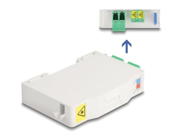 Delock - Kabelkoplingsboks - with splice holder - DIN-skinnemonterbar - LC Duplex x 2 - hvit