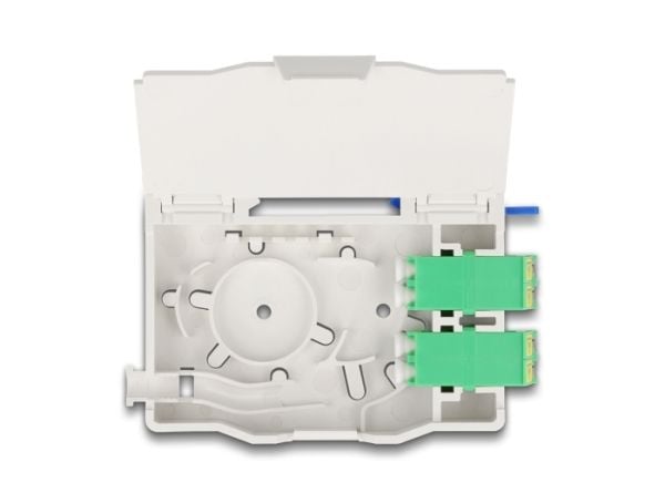 Delock - Kabelkoplingsboks - with splice holder - DIN-skinnemonterbar - LC Duplex x 2 - hvit