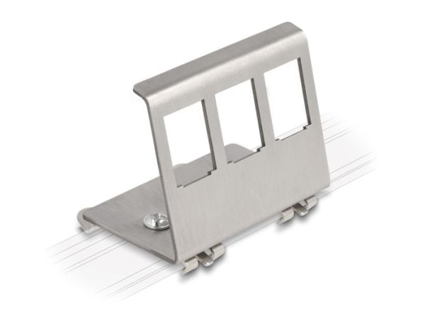 Delock - DIN-skinnemonteringsadapter for keystone-jakk - metal - 3 porter