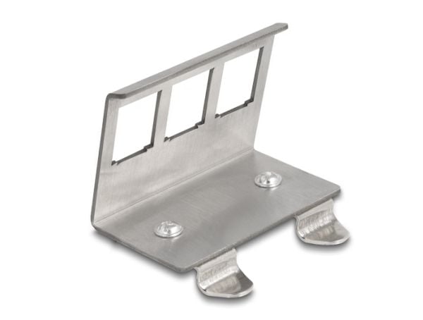 Delock - DIN-skinnemonteringsadapter for keystone-jakk - metal - 3 porter