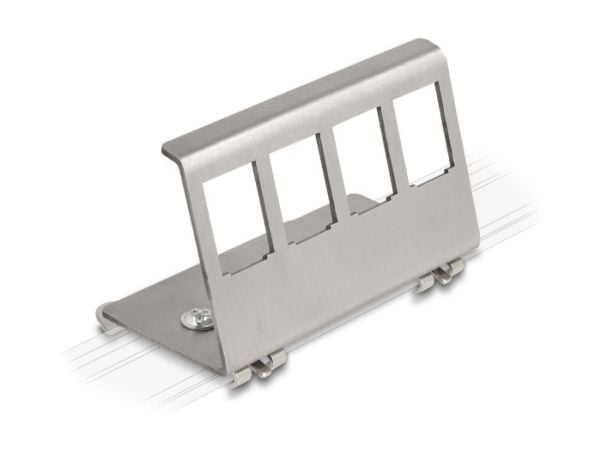 Delock Keystone metallikannatin 4 porttia DIN-kiskoon