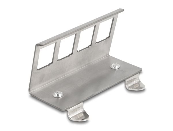 Delock Keystone metallikannatin 4 porttia DIN-kiskoon