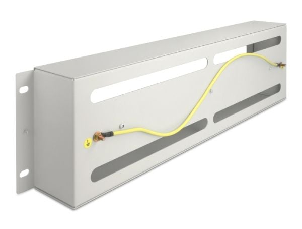 Delock - Rack rail with circuit breakers cover - DIN-skinnemonterbar - grå - 3U - 19"