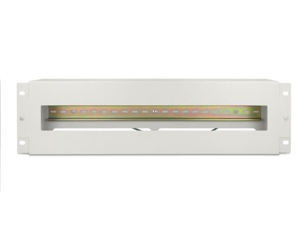 Delock - Rack rail with circuit breakers cover - DIN-skinnemonterbar - grå - 3U - 19"