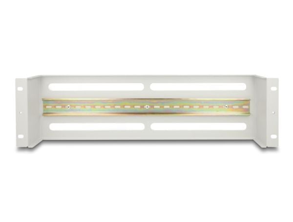 Delock - Rack rail with circuit breakers cover - DIN-skinnemonterbar - grå - 3U - 19"