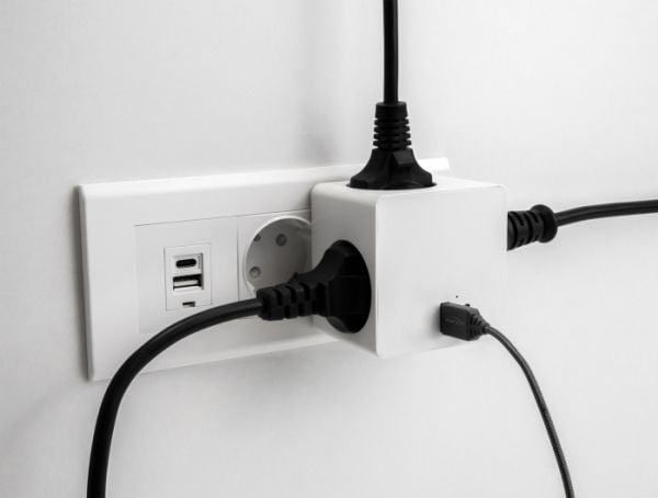 Delock pistorasiakuutio 3-suuntainen lapsilukolla ja USB PD 3.0 -laturilla 20 W valkoinen