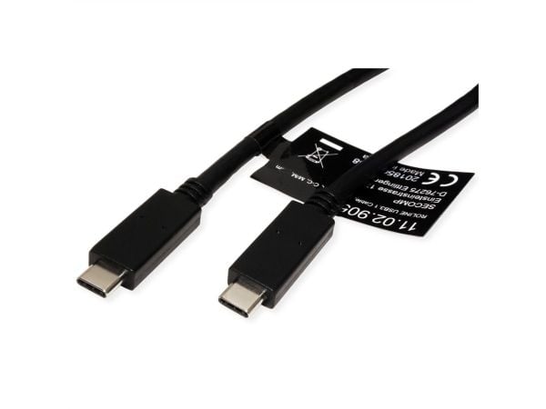 ROLINE 11.02.9056, 0,5 m, USB C, USB C, USB 3.2 Gen 2 (3.1 Gen 2), 10 Gbit/s, Sort