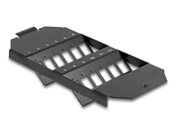 Delock - Fiber optisk patchpanel (tom) - för SC simplex / LC duplex-kopplingar - golvbox monterbar - svart - 12 portar