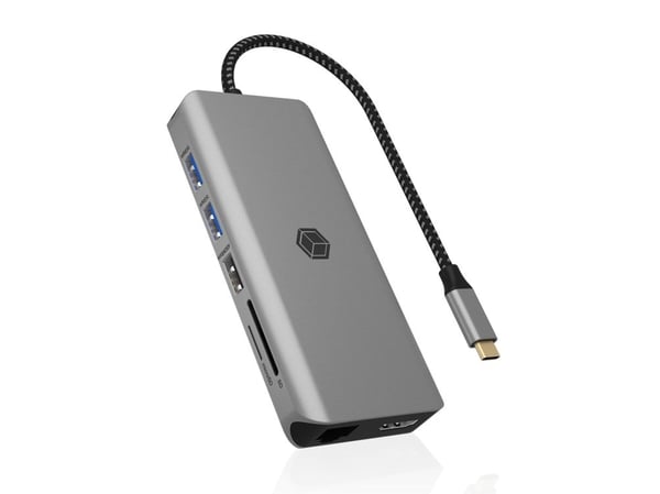 ICY BOX IB-DK4061-CPD - Dokkingstasjon - USB-C 3.2 Gen 1 - 2 x HDMI - 1GbE