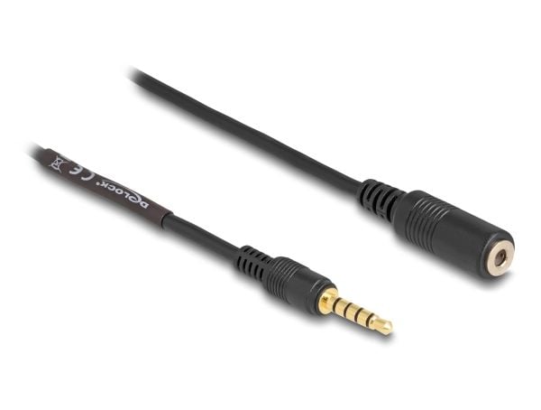 DeLOCK 85733, 3.5mm, Uros, 3.5mm, Naaras, 3 m, musta
