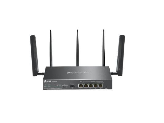TP-Link Omada ER706W-4G, Wi-Fi 6 (802.11ax), Dobbelbånd (2.4 GHz / 5 GHz), Ethernet/bredbåndsforbindelse, 4G, Sort, Skrivebord/stolperuter