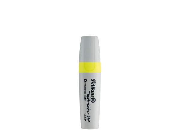 Pelikan Textmarker 490 eco, 1 stykker, Gult, Meisel tupp, Resirkulert plast, Fet/fin/middels, 1 mm