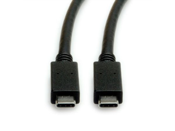 ROLINE 11.02.9057, 1 m, USB C, USB C, USB 3.2 Gen 2 (3.1 Gen 2), 10 Gbit/s, Sort