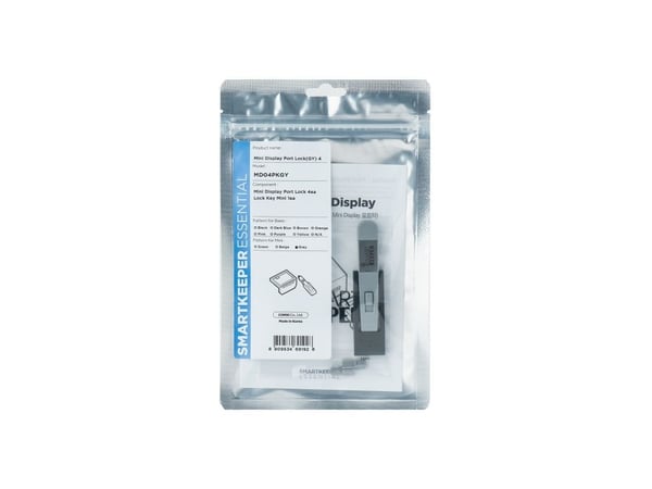 Smartkeeper MD04PKGY, Portblokkering + nøkkel, Mini DisplayPort, Grå, Plast, 1 stykker, Polybag