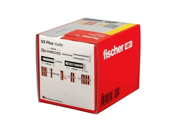 Fischer 568110, Ekspansjonsanker, Lettbetong, Murstein, Betong, Gipsfiberplate, Murverk, Nylon, Tyskland, 1 cm, 80 mm