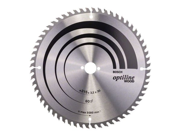 Bosch Optiline Wood - Sirkelformet sagblad - for tre - 315 mm - 60 tenner