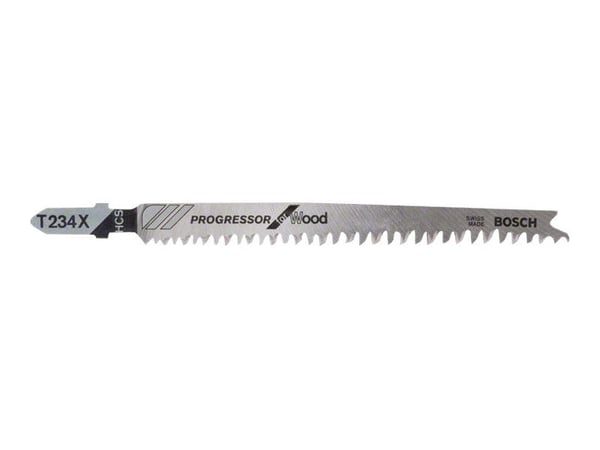 Bosch Progressor for Wood T 234 X - Stikksagblad - for bløtt tre, kartong, fiberplate, kryssfinér - 5 deler - T-skaft - lengde: 117 mm
