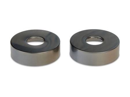 Blue Label rosetter - gun metal - diameter Ø74 mm - højde 21 mm - leveres i sæt af 2 stk.