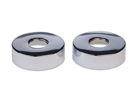 Blue Label rosetter - krom - diameter Ø74 mm - højde 21 mm - leveres i sæt af 2 stk.