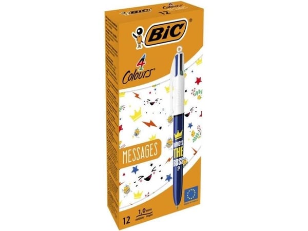 BIC 992563, Klips, Multifunksjonell kulepenn, Gjenfyllbar, Sort, Blå, Grønn, Rød, 12 stykker, Medium